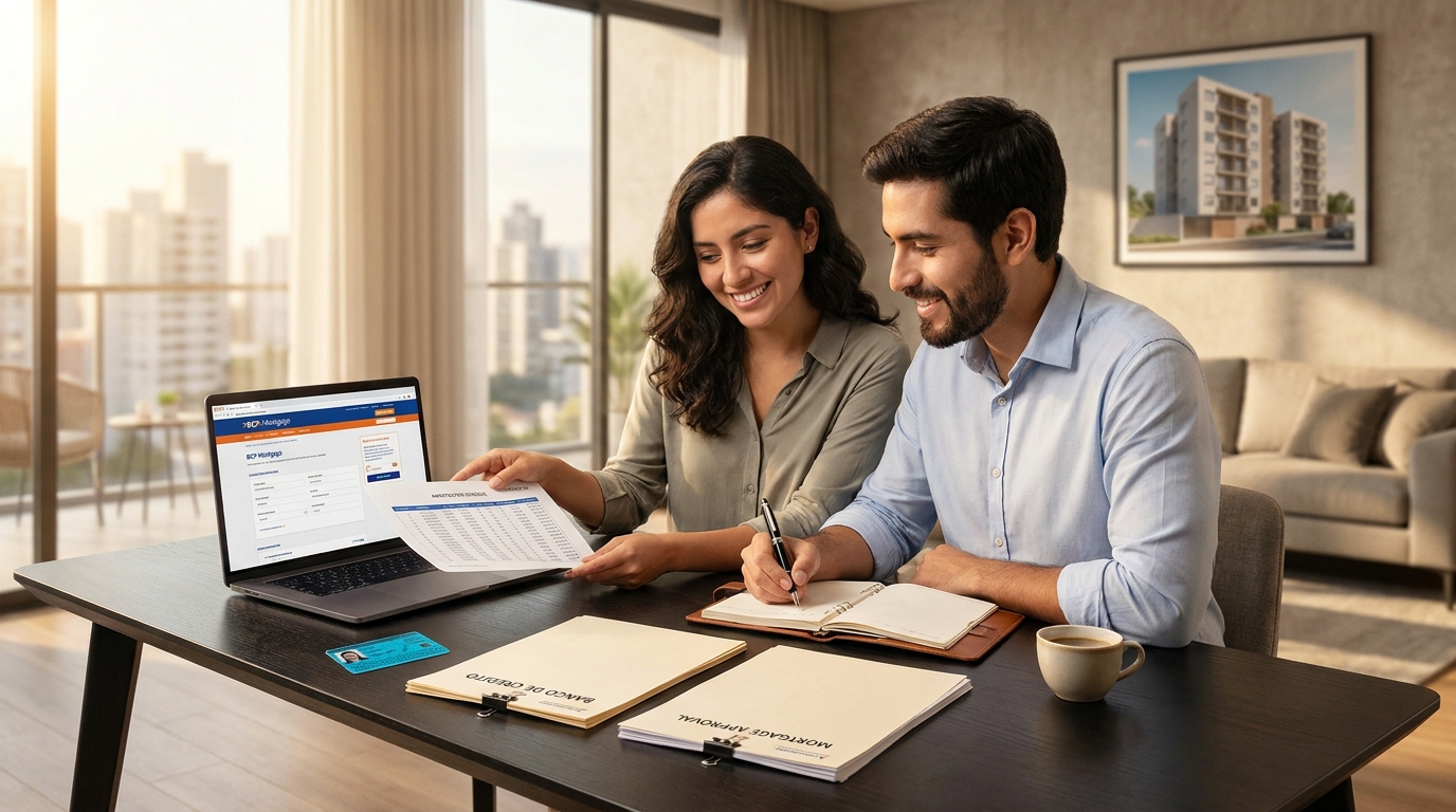 Todo lo que Debes Saber sobre el Crédito Hipotecario en Perú en 2026: Guía Completa 1 Couple reviewing mortgage documents 202607131810